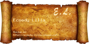 Ecsedy Lilla névjegykártya