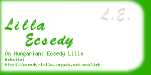 lilla ecsedy business card